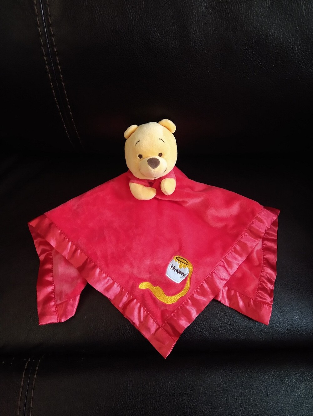 Infant Disney Winnie The Pooh Satin Lined Lovey/Security Blanket